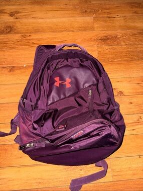 Under Armour Deep Purple Backpack with Pink Logo
